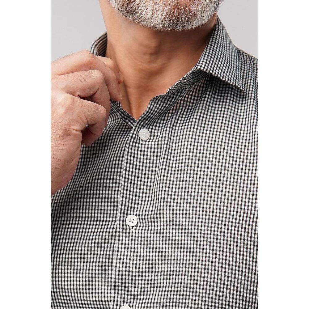 UNTUCKit Ripasso Performance Shirt Wrinkle-Free Men XL Slim fit Brown Mini check